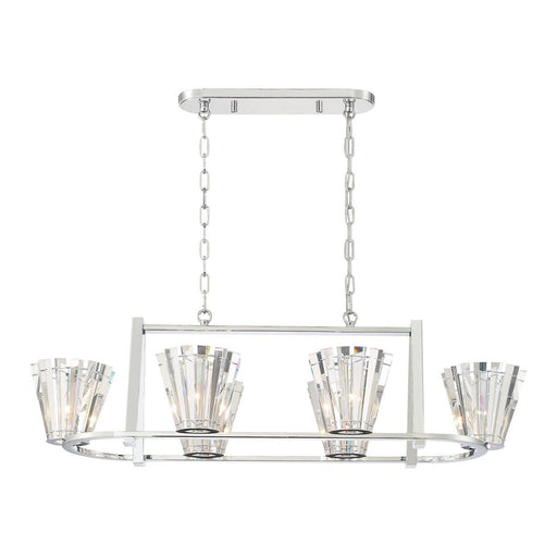 Ricca 6-Light 45" Linear Chandelier in Chrome