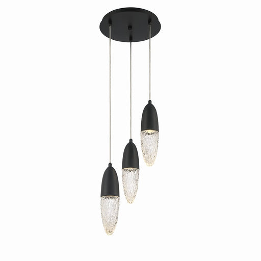 Ecrou 3-Light 12.25" Cluster Pendant in Matte Black