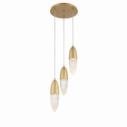 Ecrou 3-Light 12.25" Cluster Pendant in Satin Gold Paint