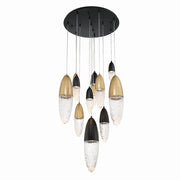 Ecrou 12-Light 29.5" Multi-Drop Pendant in Gold-Black Mix