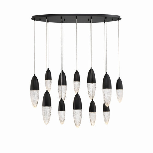 Ecrou 12-Light 44" Linear Pendant in Matte Black