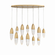 Ecrou 12-Light 44" Linear Pendant in Satin Gold Paint