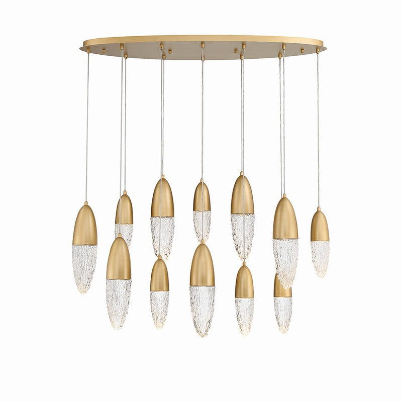 Ecrou 12-Light 44" Linear Pendant in Satin Gold Paint