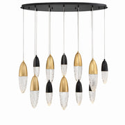 Ecrou 12-Light 44" Linear Pendant in Gold-Black Mix