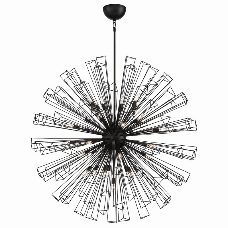 Dendelio 35-Light 54" Chandelier in Matte Black