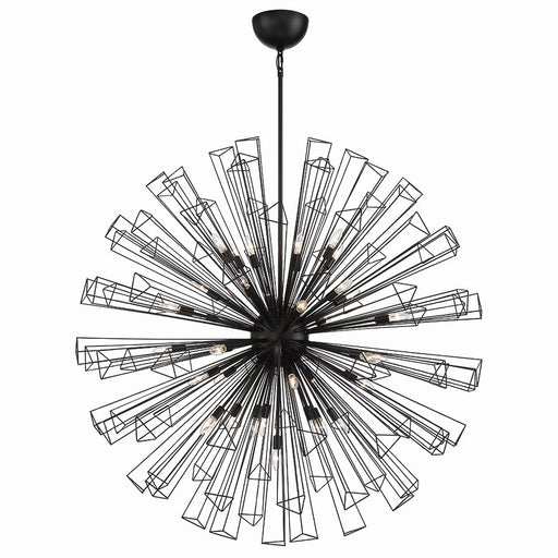 Dendelio 35-Light 54" Chandelier in Matte Black