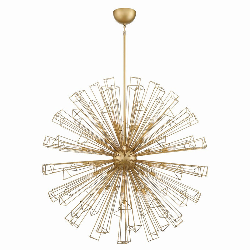 Dendelio 35-Light 54" Chandelier in Matte Gold