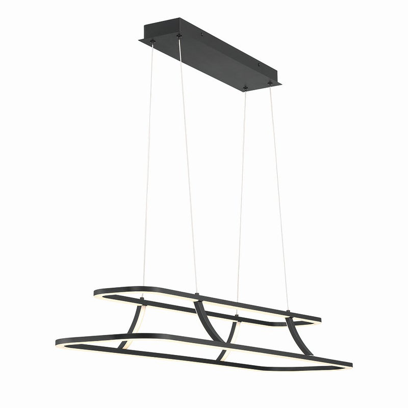 Cadoux 2-Light 44" Linear Pendant in Matte Black