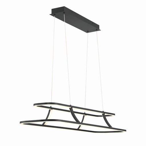 Cadoux 2-Light 44" Linear Pendant in Matte Black