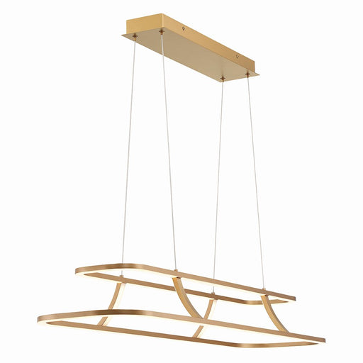 Cadoux 2-Light 44" Linear Pendant in Matte Gold