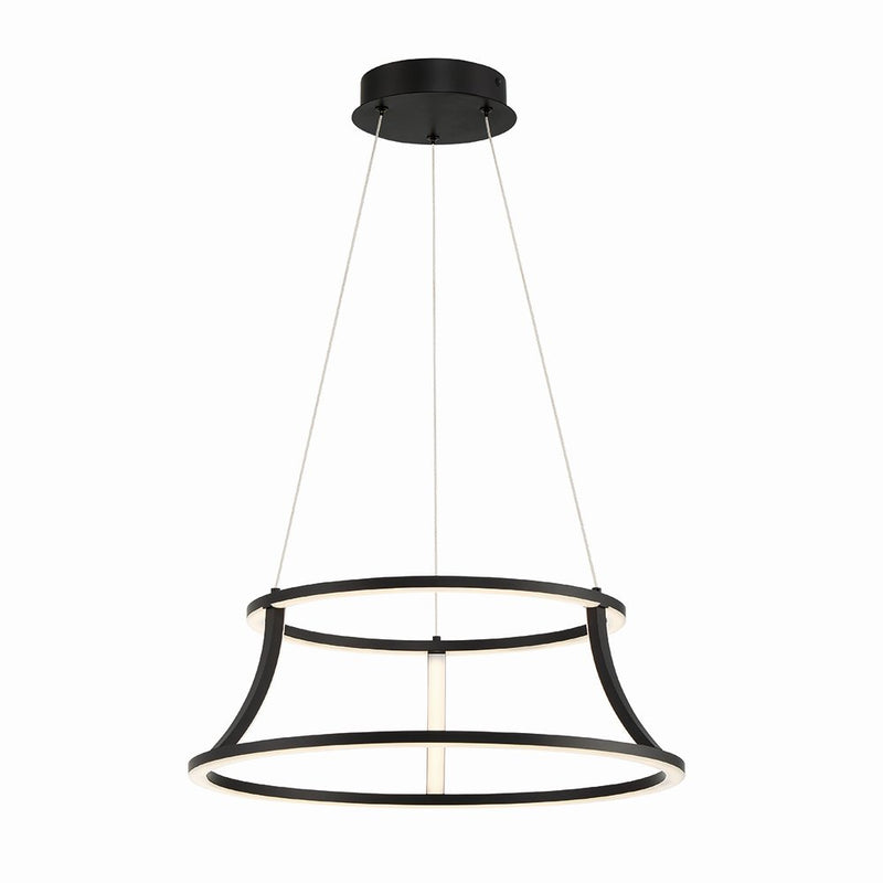 Cadoux 2-Light 20" Multi-Tier Pendant in Matte Black