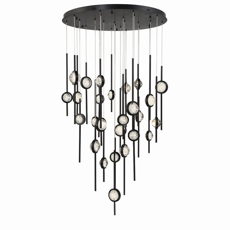 Barletta 26-Light 39.75" Multi-Drop Pendant in Anodized Black