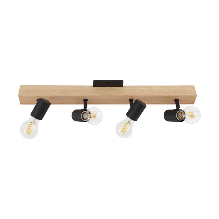 Kingswood Four Light Track Light in Brown, Black