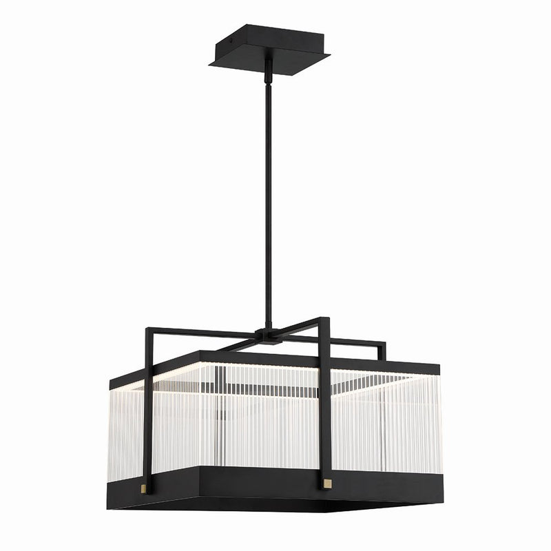 Tye 19.5" LED Square Pendant in Matte Black