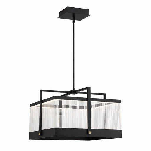 Tye 19.5" LED Square Pendant in Matte Black