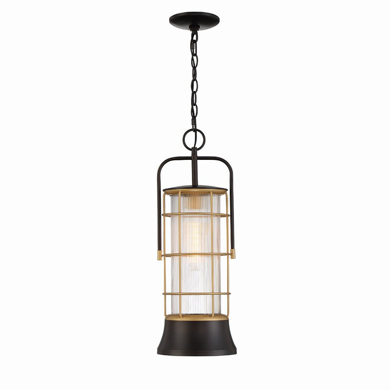 Rivamar 8" Outdoor Pendant in Gold-Black Mix