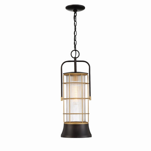 Rivamar 8" Outdoor Pendant in Gold-Black Mix