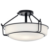 Alkire 3-Light Semi-Flush Mount in Black