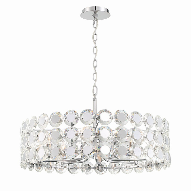 Perrene 8-Light 31.5" Pendant in Chrome