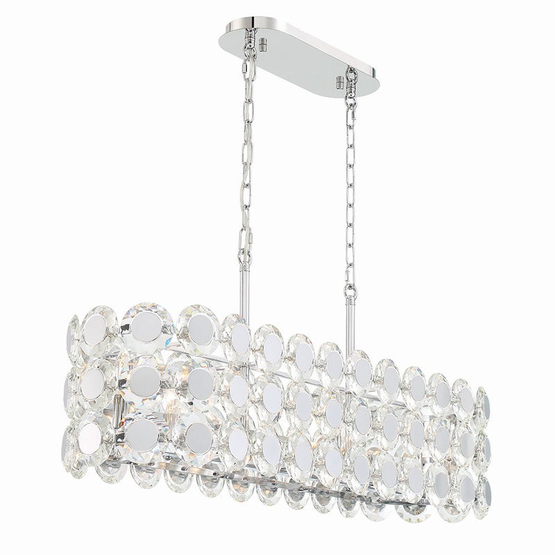Perrene 8-Light 40" Linear Pendant in Chrome