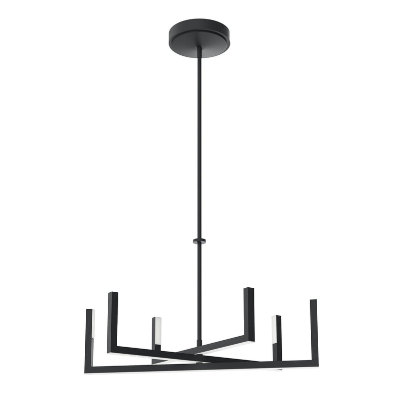 Priam 6-Light 28" Chandelier in Matte Black
