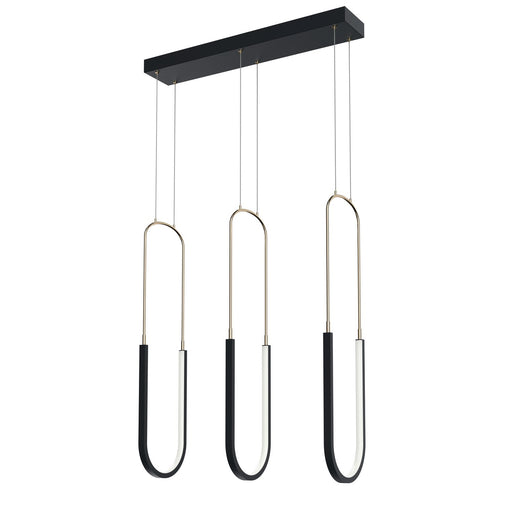 Wayan 3-Light LED Linear Pendant in Matte Black