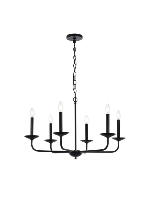 Cohen Six Light Pendant in Black