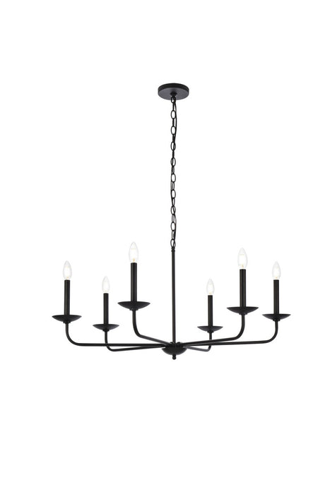 Cohen Six Light Pendant in Black