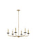 Cohen Six Light Pendant in Black And Brass