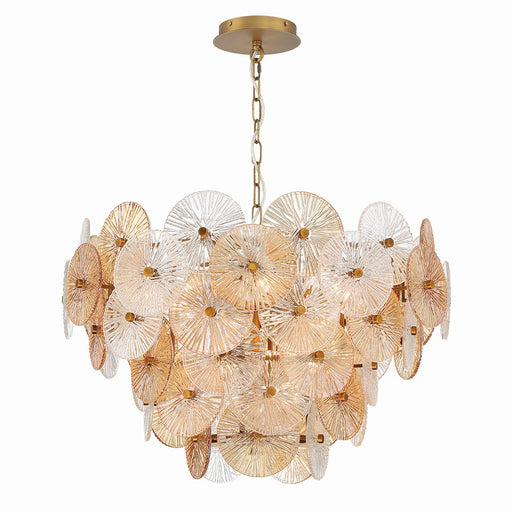 Sue-Anne 12-Light 29" Pendant in Matte Gold