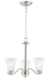 Vital 3 Light Chandelier in Satin Nickel