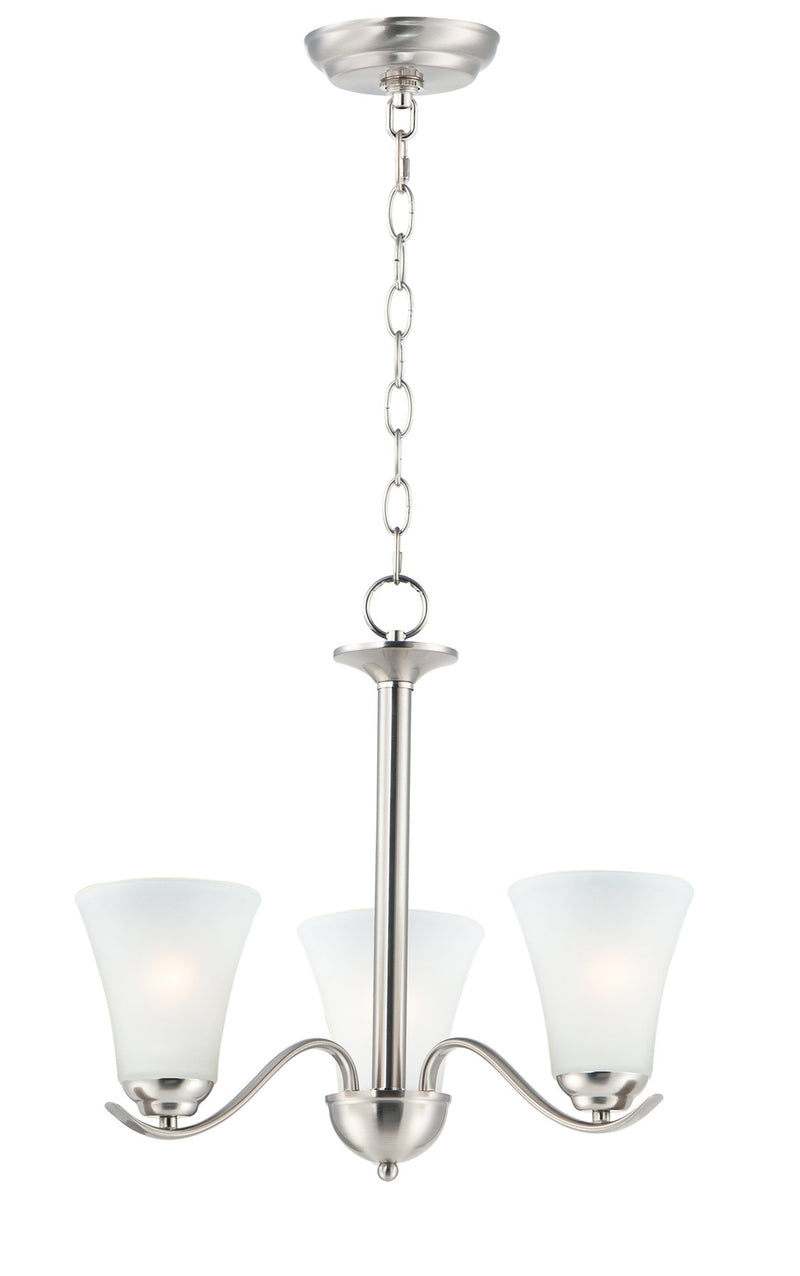 Vital 3 Light Chandelier in Satin Nickel