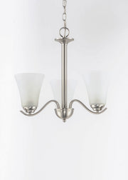 Vital 3 Light Chandelier in Satin Nickel