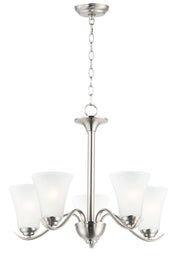 Vital 5 Light Chandelier in Satin Nickel