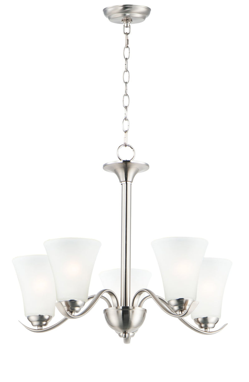 Vital 5 Light Chandelier in Satin Nickel
