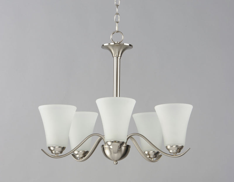 Vital 5 Light Chandelier in Satin Nickel