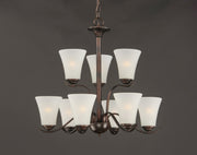 Vital 9 Light Chandelier in Oil Rubbed Bronze