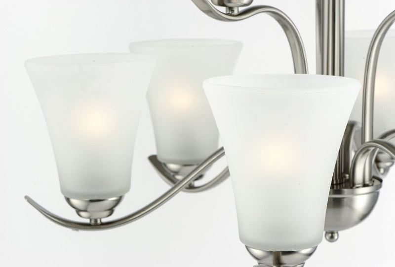 Vital 9 Light Chandelier in Satin Nickel