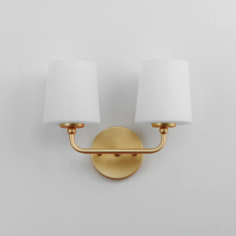 Bristol 2 Light Wall Sconce in Satin Brass