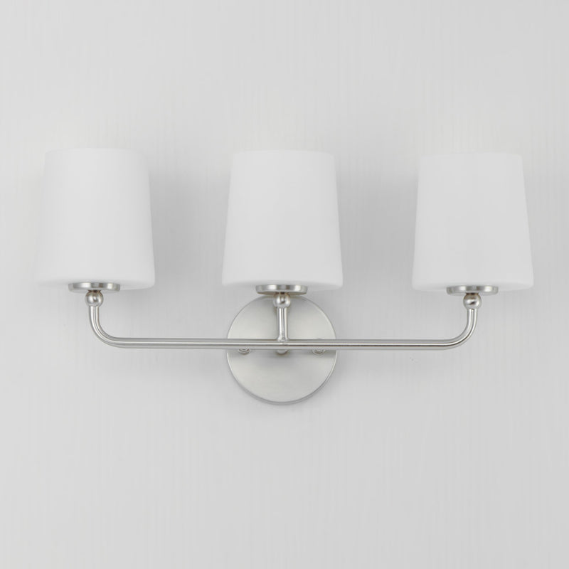 Bristol 3 Light Bath Vanity in Satin Nickel