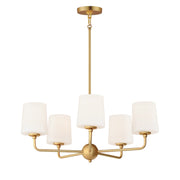 Bristol 5 Light Chandelier in Satin Brass