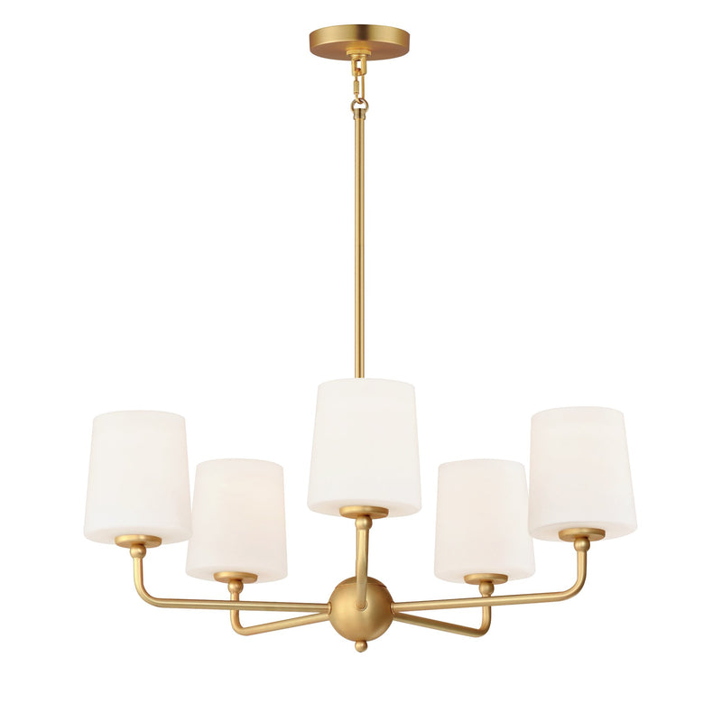 Bristol 5 Light Chandelier in Satin Brass