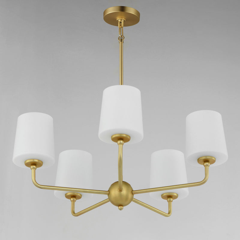 Bristol 5 Light Chandelier in Satin Brass
