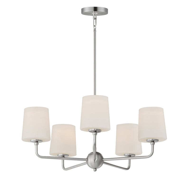 Bristol 5 Light Chandelier in Satin Nickel