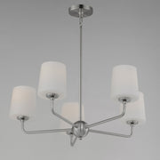 Bristol 5 Light Chandelier in Satin Nickel