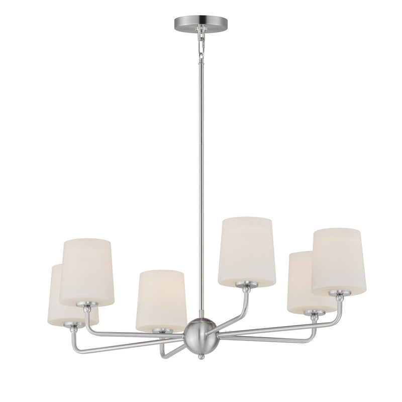 Bristol 6 Light Chandelier in Satin Nickel