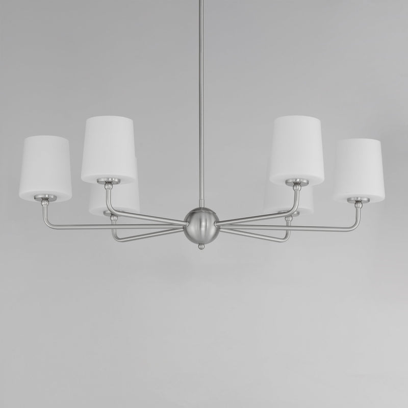 Bristol 6 Light Chandelier in Satin Nickel