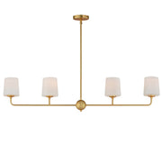 Bristol 4 Light Linear Chandelier in Satin Brass
