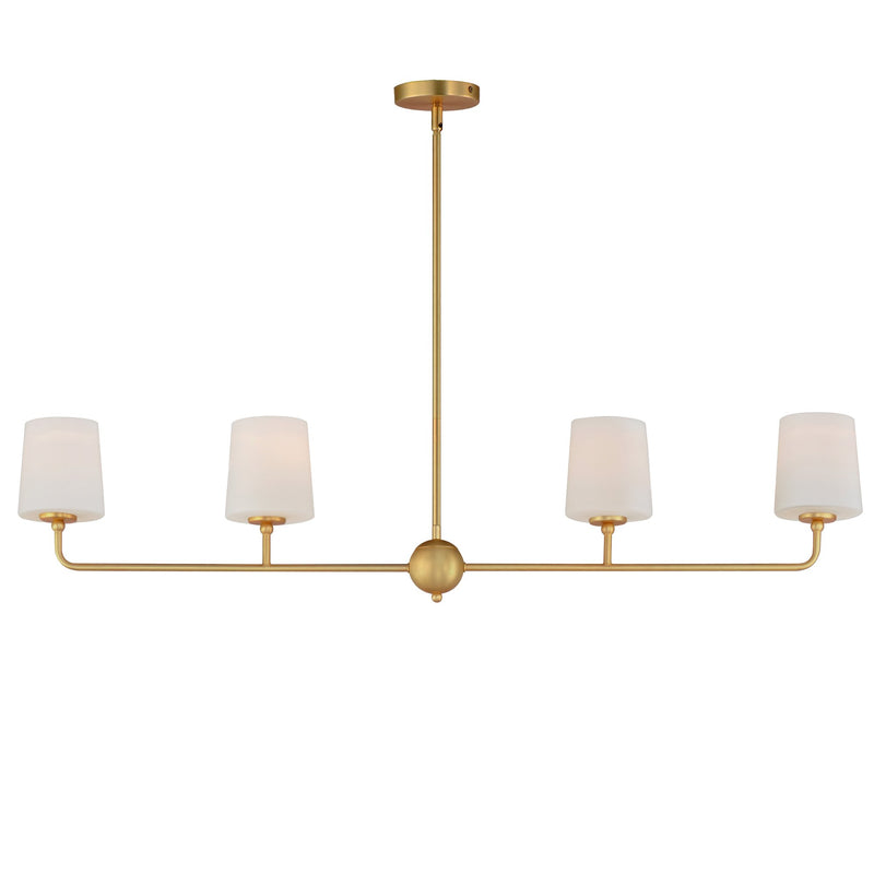 Bristol 4 Light Linear Chandelier in Satin Brass