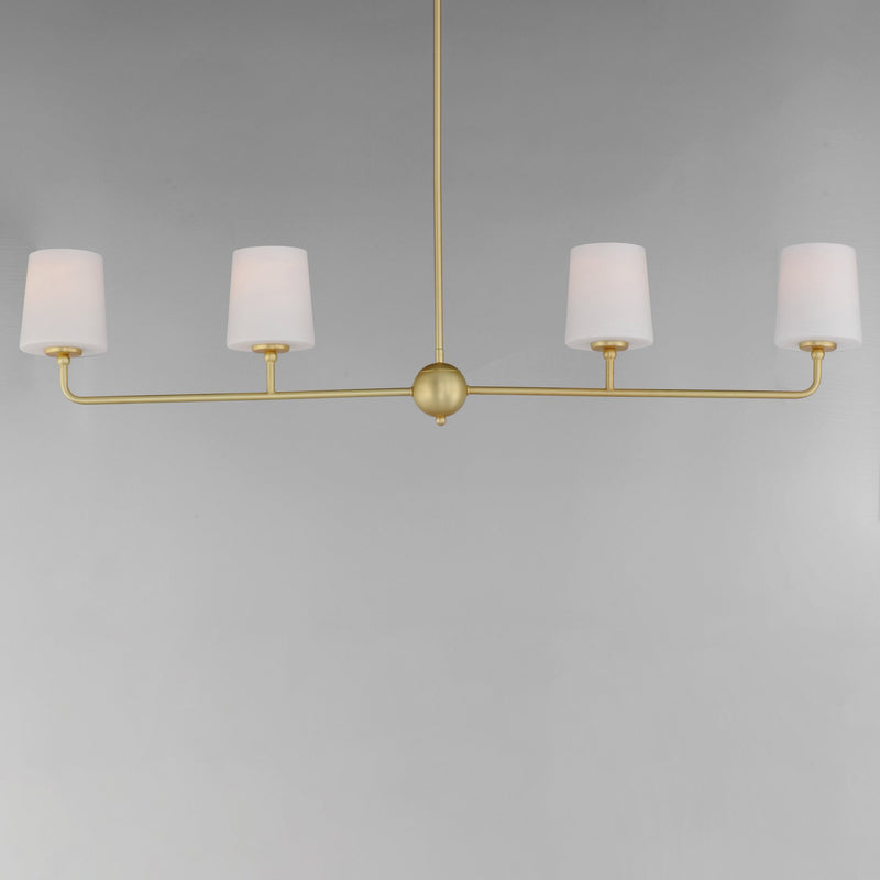 Bristol 4 Light Linear Chandelier in Satin Brass